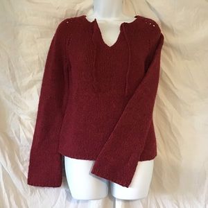 Express Sweater Burgundy Maroon Red Long Sleeves